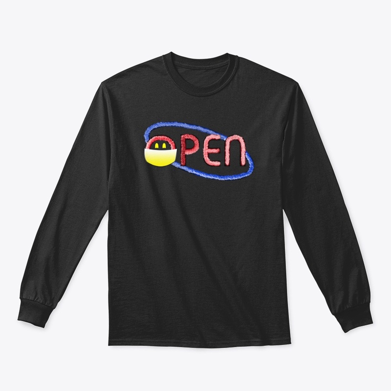 Neon Open Sign with Face Mask
