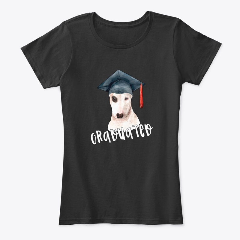 Funny Bull terrier  Grad Dog T-shirt. 