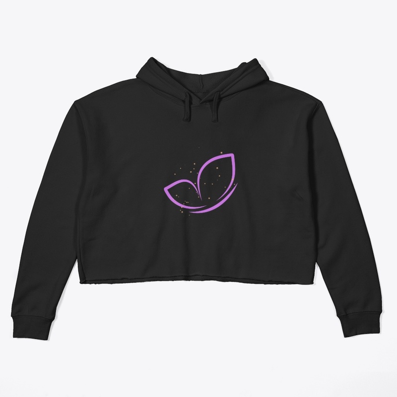 BUTTERFLY OUTLINE,CROP HOODIE