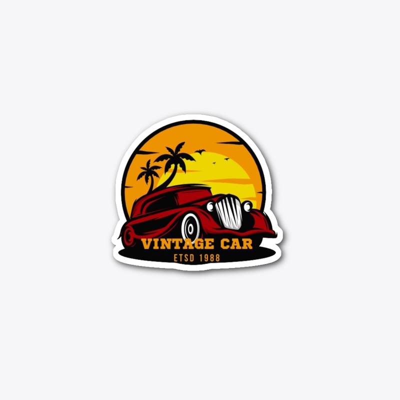 Vintage car printed tshirt 