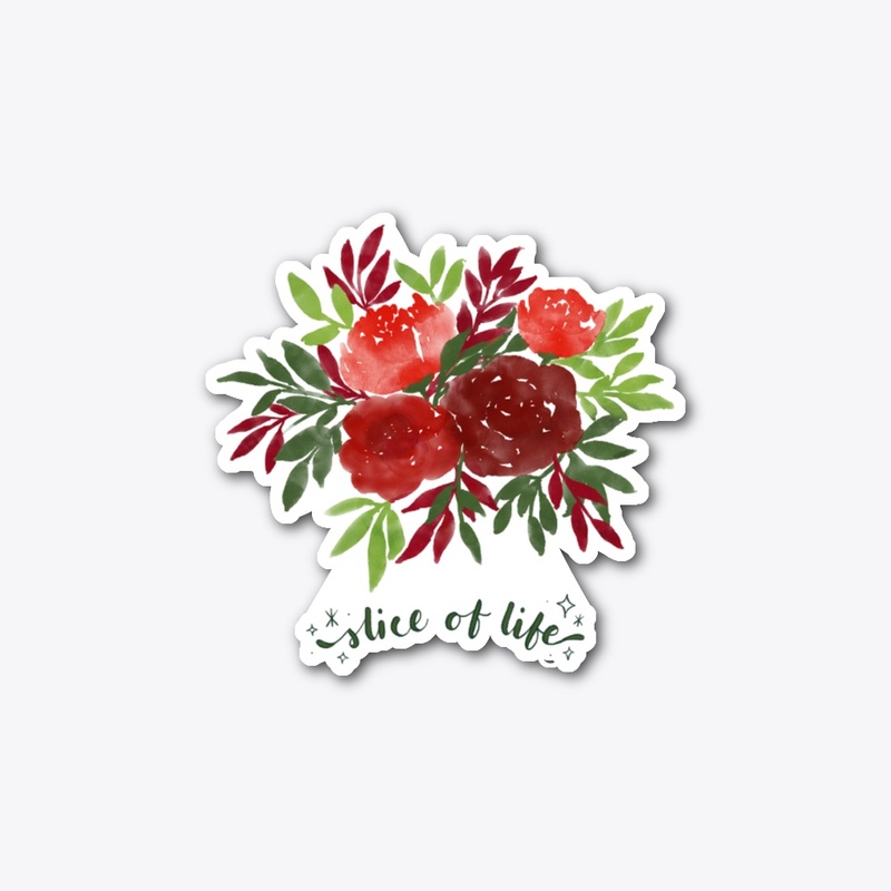 Bright Red Floral Artwork