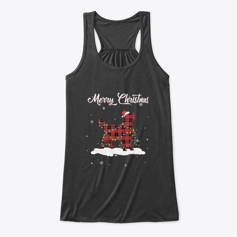 Golden Retriever Christmas Red Plaid Dog