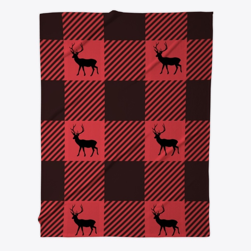 Plaid with Deer Silhouette