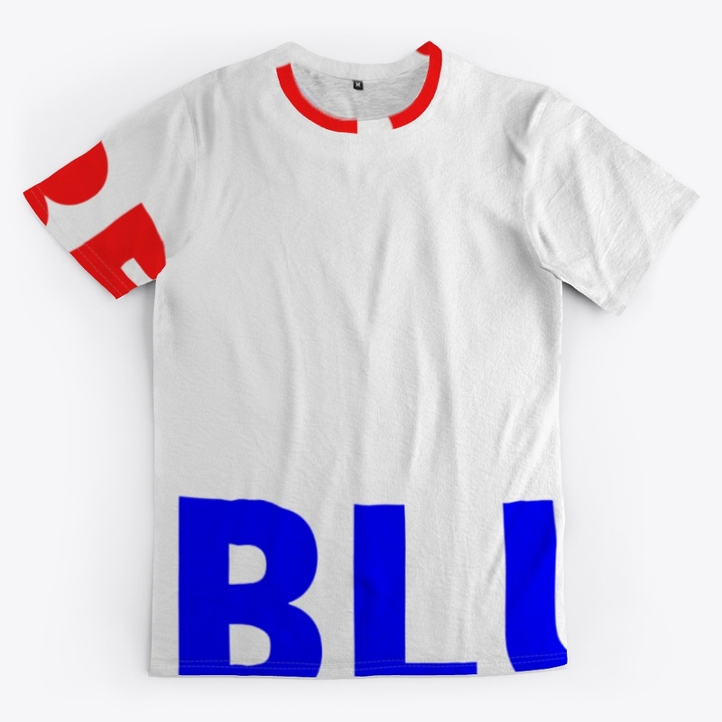 Bed white and blue funny independence na