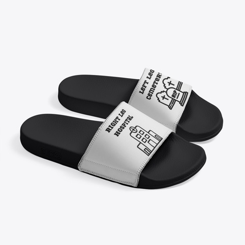 Left Leg Cemetery Slides White T-Shirt Right