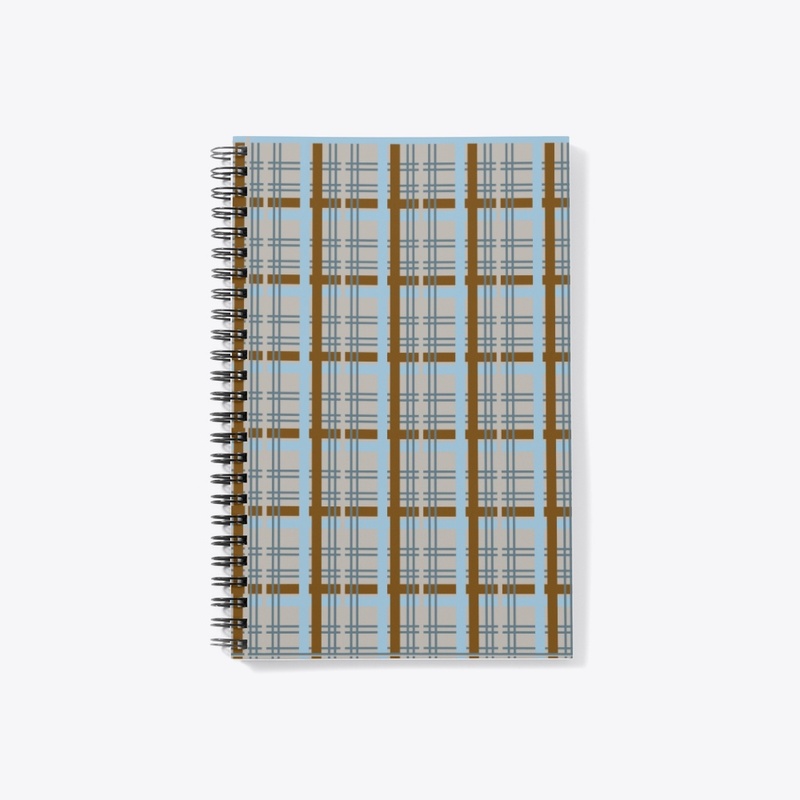 checks blue and beige