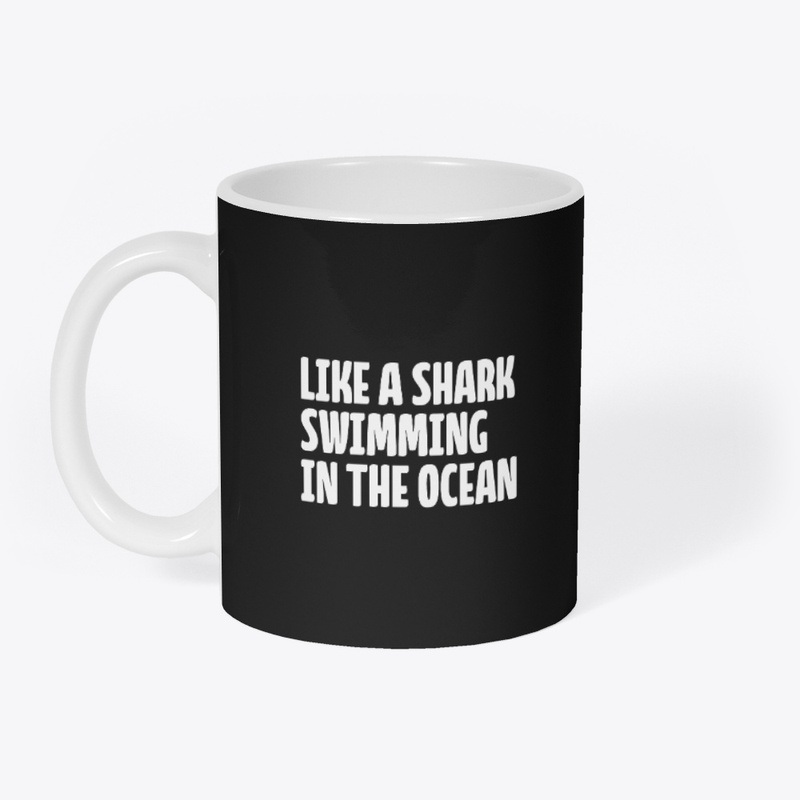 A swimming shark - Black Mug