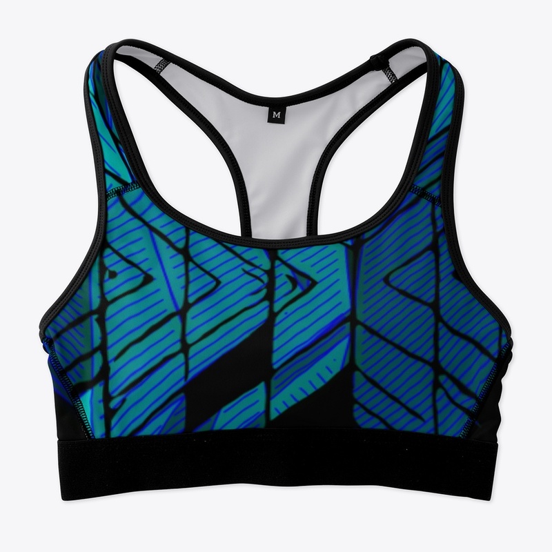 Turquoise Black Striped Pattern  