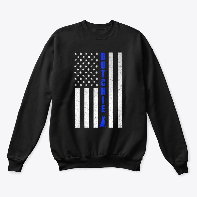 Thin Blue Line Dutch Shepherd USA Flag