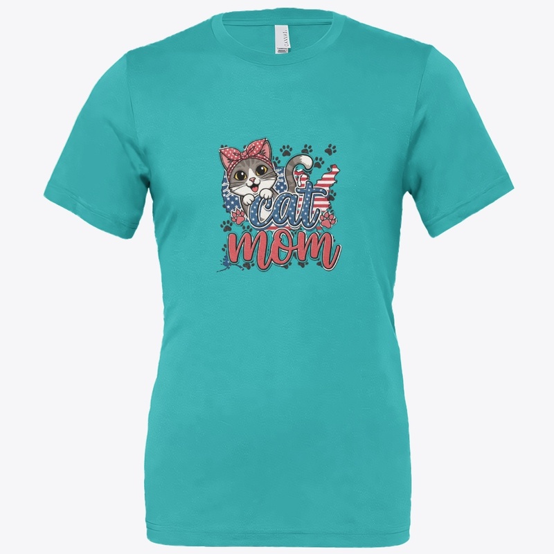 Patriotic Cat Mom - USA Flag Cat