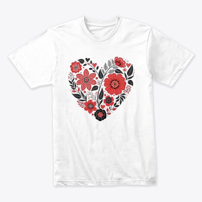 Floral Heart Graphic Tee: Love in Bloom
