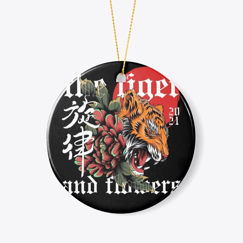 The Tiger and Flowers Print