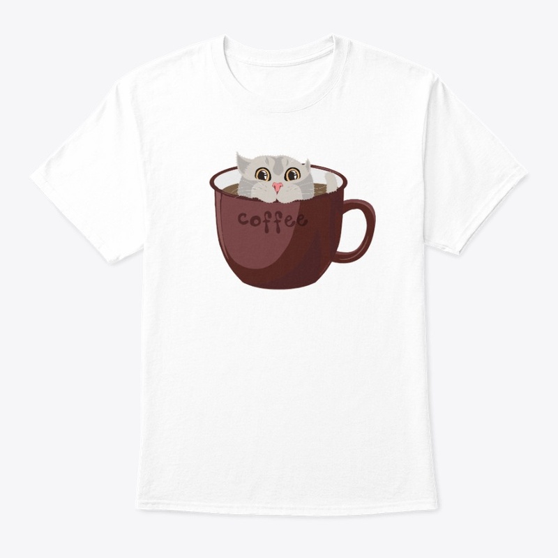 Shorthair cat in coffee mug