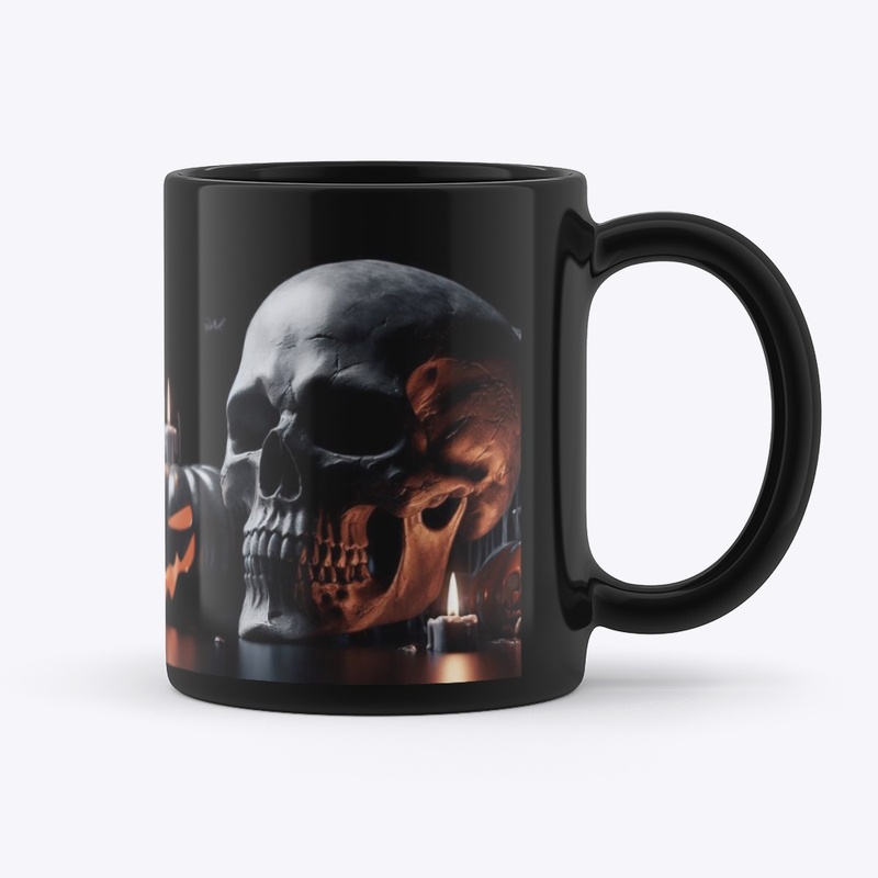 Eerie 3D Halloween Spooky  skull Mug 
