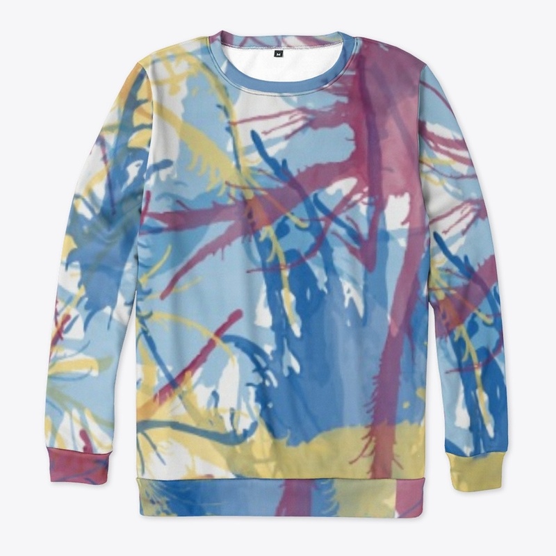 Blue Yellow Red Paint Splash Tie Dye