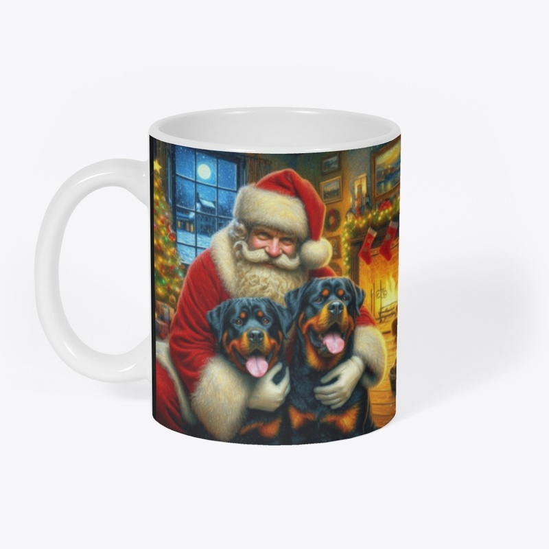 Santa with Rottweilers