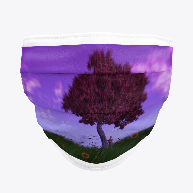 Landscape of man admiring a tree