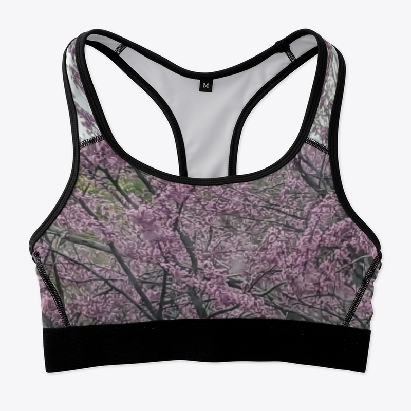 Purple Flower Sports Bra