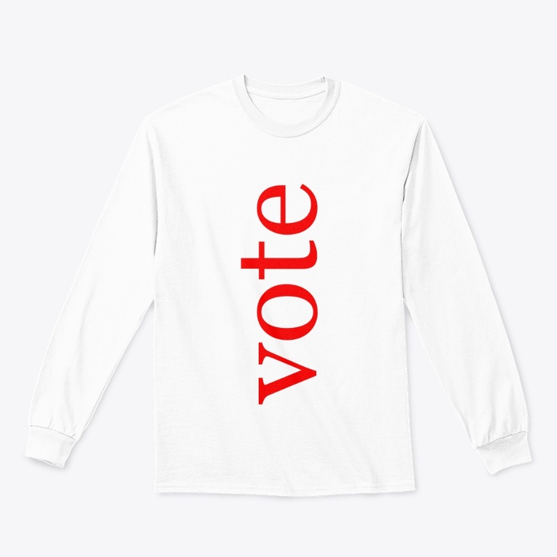 Vote Written in Red Vertical