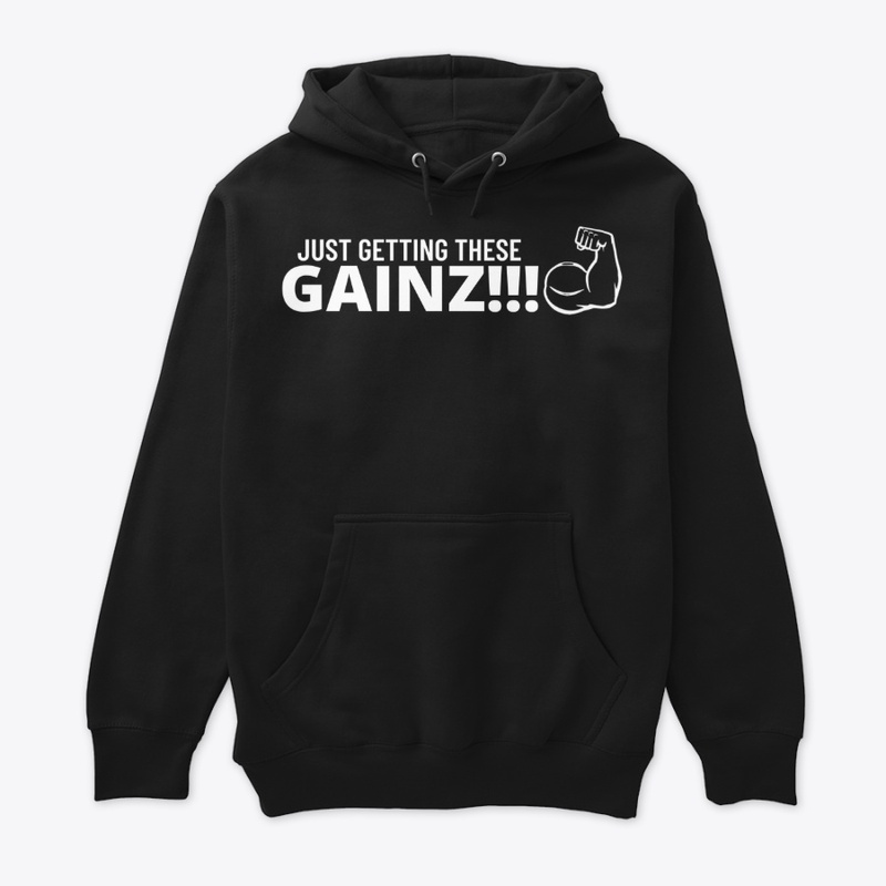 Getting the gainz white letters