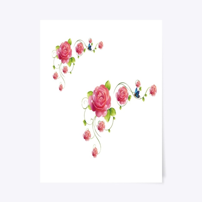 Roses lined with butterfly