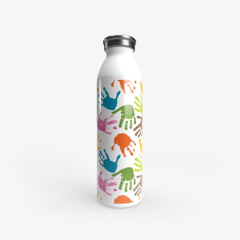 Seamless pattern of print of hands