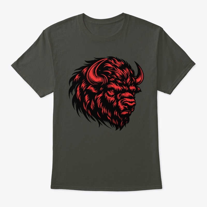 Angry Bison Head Design