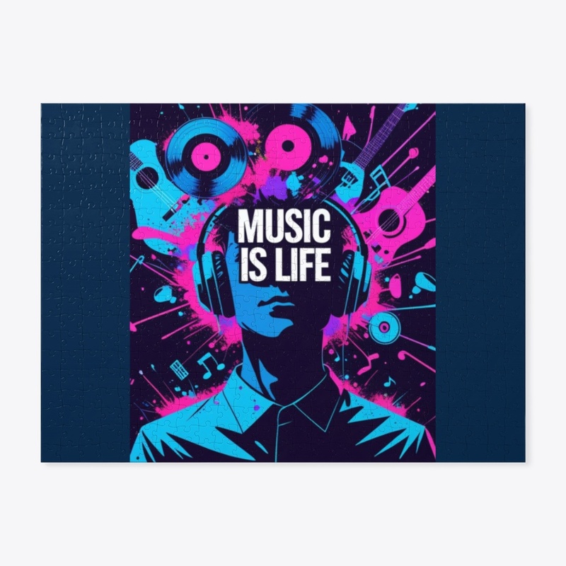 Music Is Life – Vibrant Headphone  Art