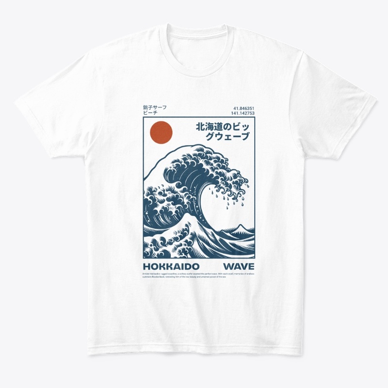 Hokkaido Wave Japan Ocean Nature Graphic