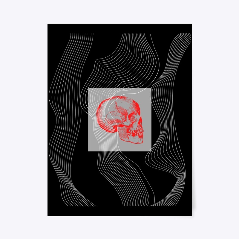 Red Strokes (Black) - PRINTS