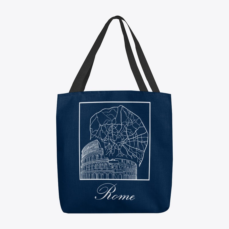 Rome Italy Map and Colosseum