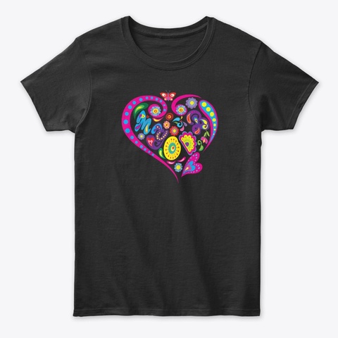 Myodb   Flower Child Version Black T-Shirt Front