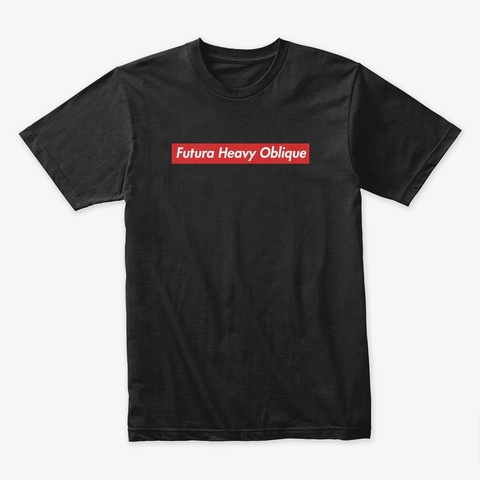 Futura Heavy Oblique Black T-Shirt Front