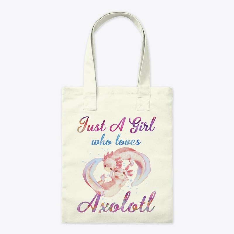Girl Loves Axolotls Watercolor Style