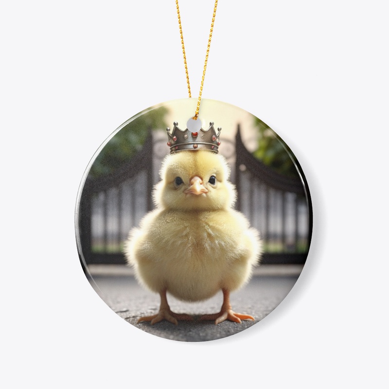 Chubby Crowned Chick Ornament
