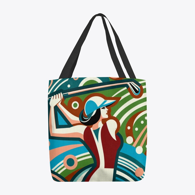 Woman Golfer Art Deco Summer Sports
