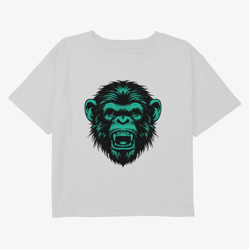 Angry Chimpanzee Head Art