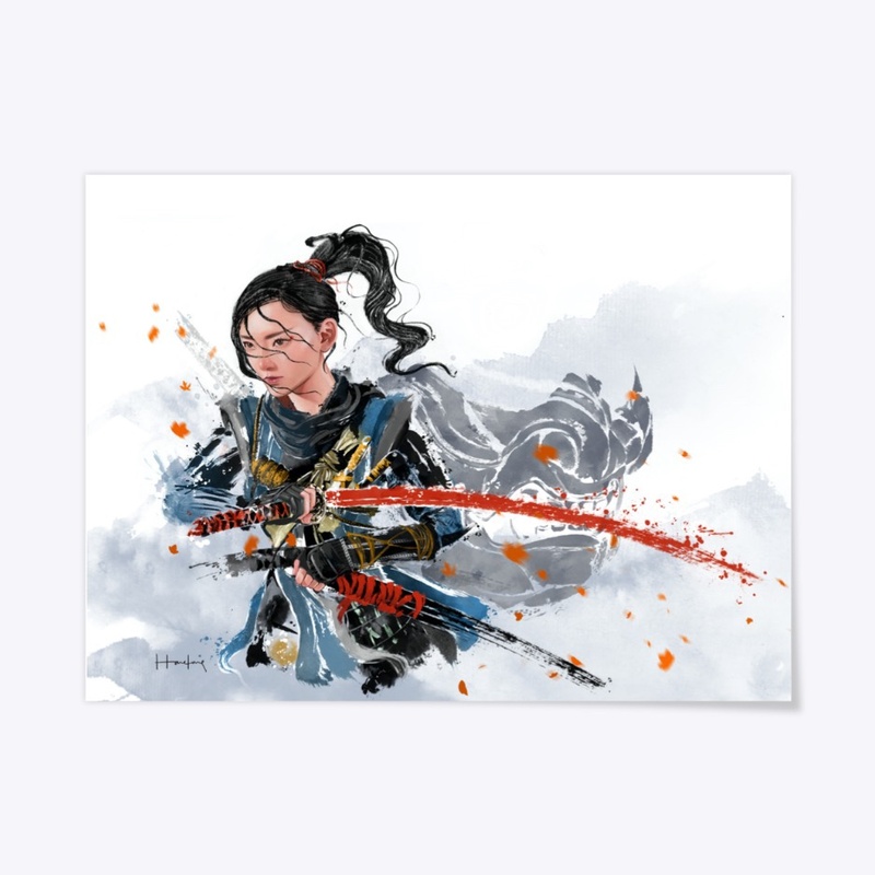 Girl of Tsushima (no mask) by Haze Long
