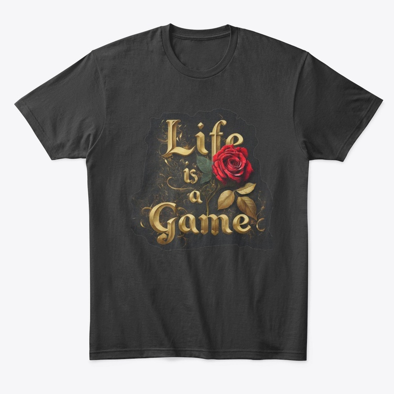 Life is a game on black crew neck
