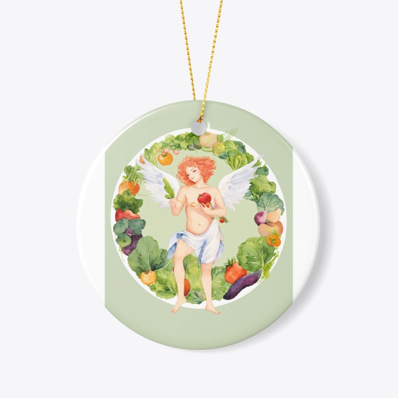 Minimalist vector art of vegetarian cupi