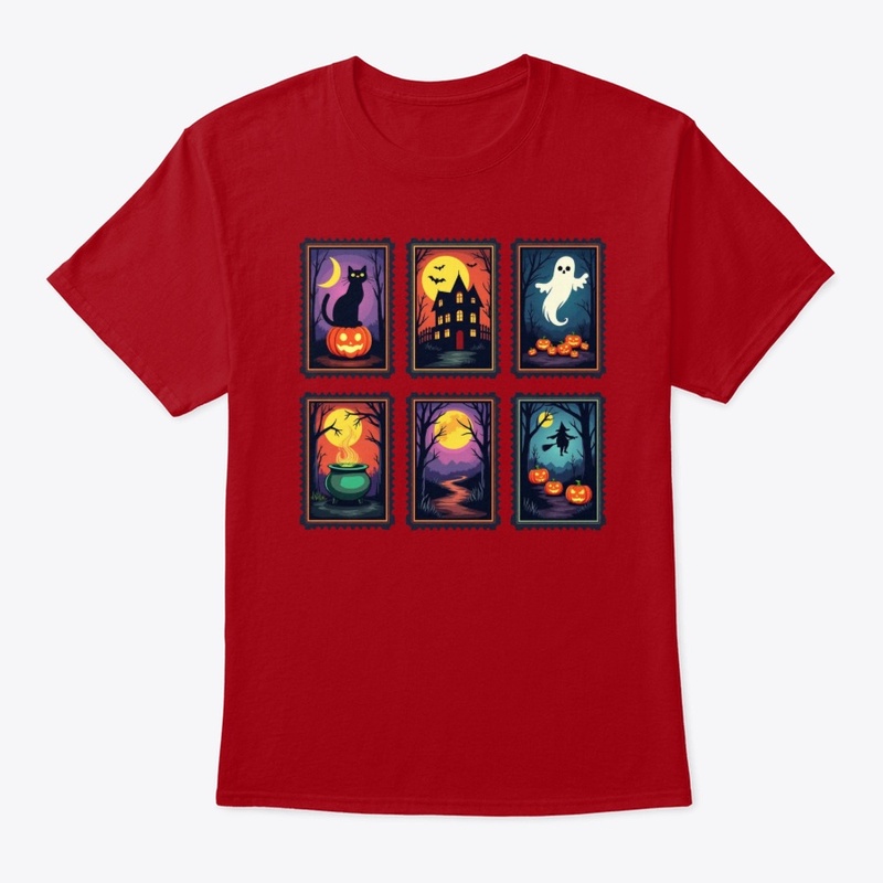 Spooky Stamps Retro Halloween Tee