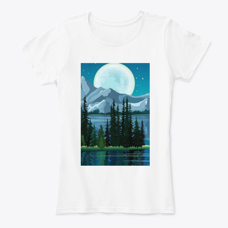 Dark Knight Moon With Forest Reflection