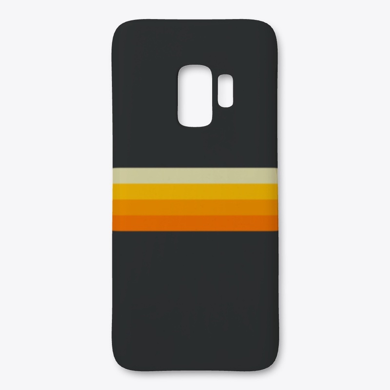 Orange Yellow Retro Stripes On Dark