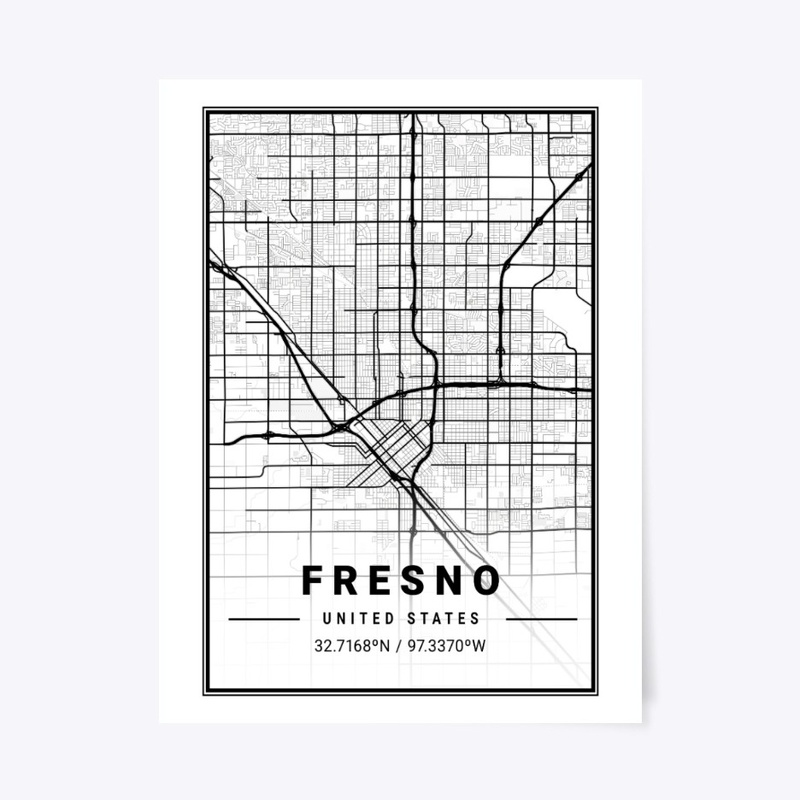 Fresno Light City Map