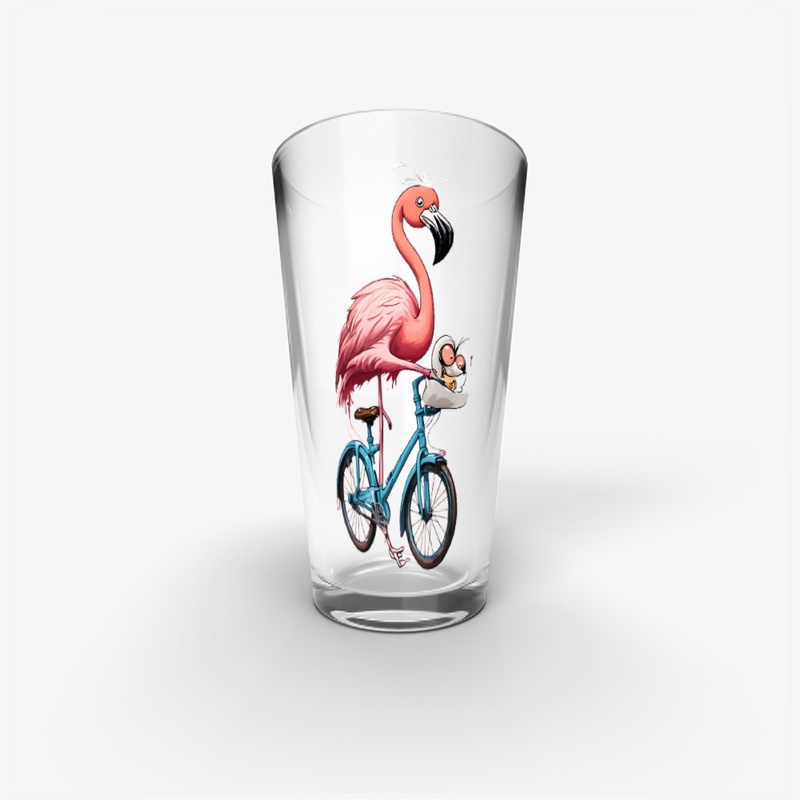 The funniest flamingo on a bicycle