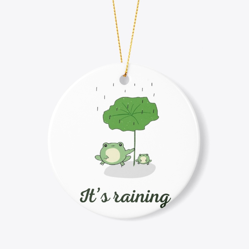 It's raining frog cartoon 