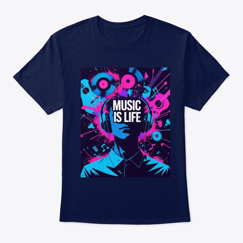 Music Is Life – Vibrant Headphone  Art