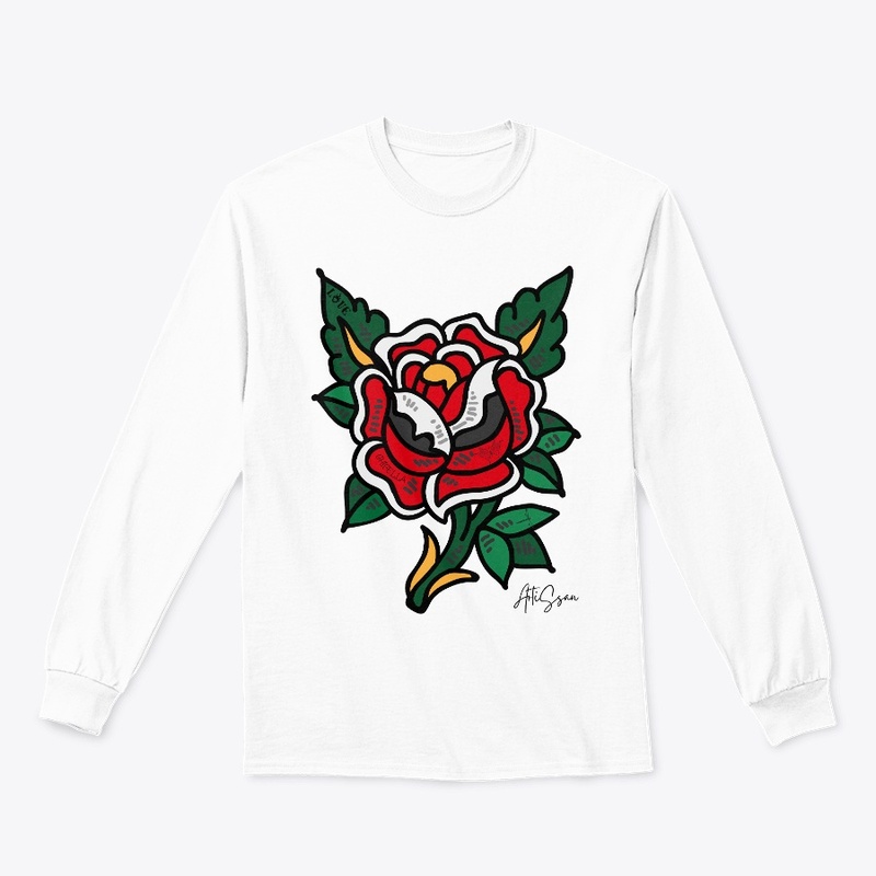 cool words on rose flower tshirt design