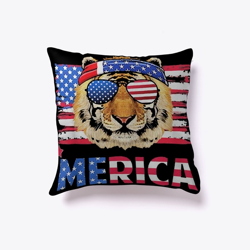 Tiger With Sunglasses American Flag