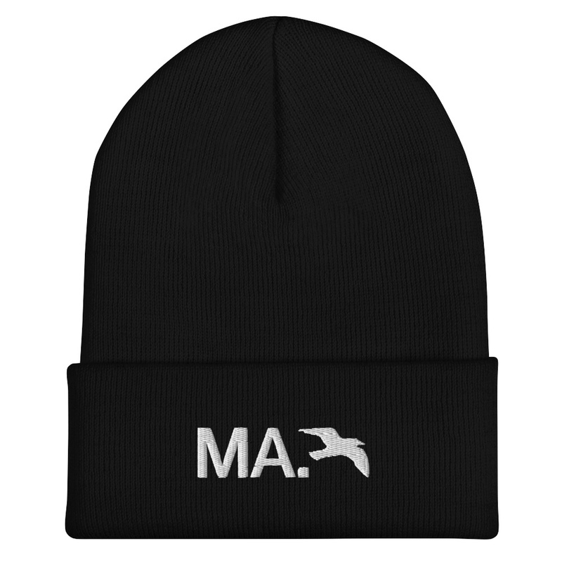 MA Knitted Black Beanie